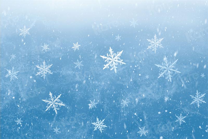 Kate Winter Snowflakes Backdrop Blue for Photography