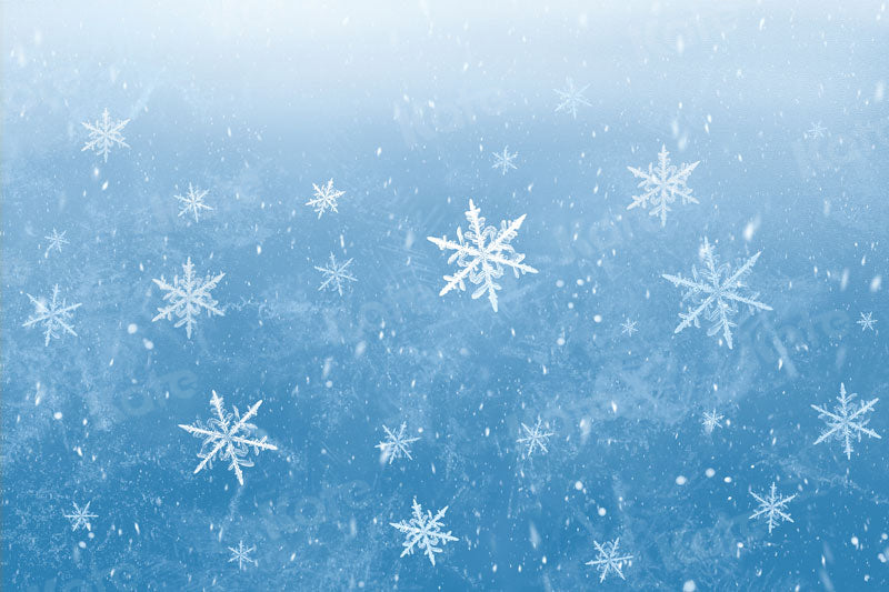 Kate Winter Snowflakes Backdrop Blue for Photography - Kate Backdrop AU