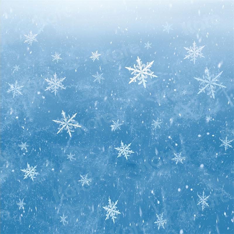 Kate Winter Snowflakes Backdrop Blue for Photography