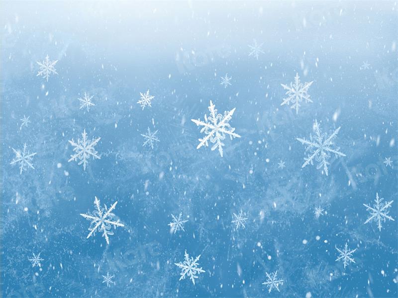 Kate Winter Snowflakes Backdrop Blue for Photography