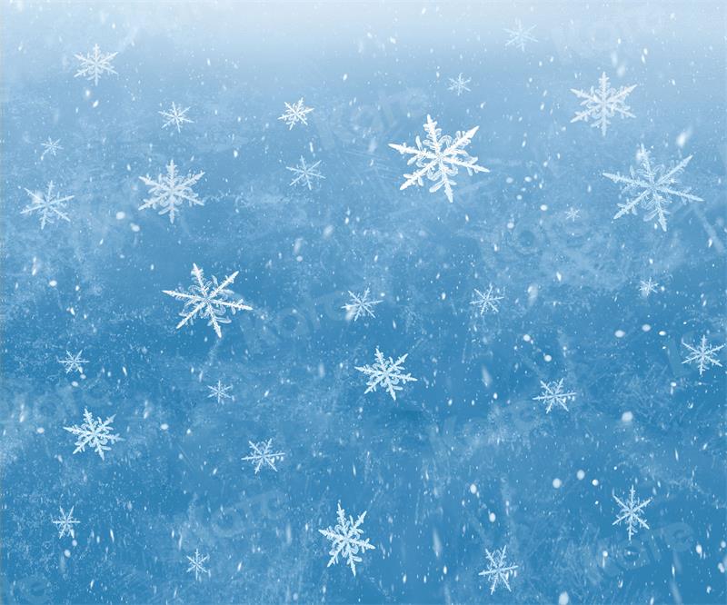 Kate Winter Snowflakes Backdrop Blue for Photography - Kate Backdrop AU