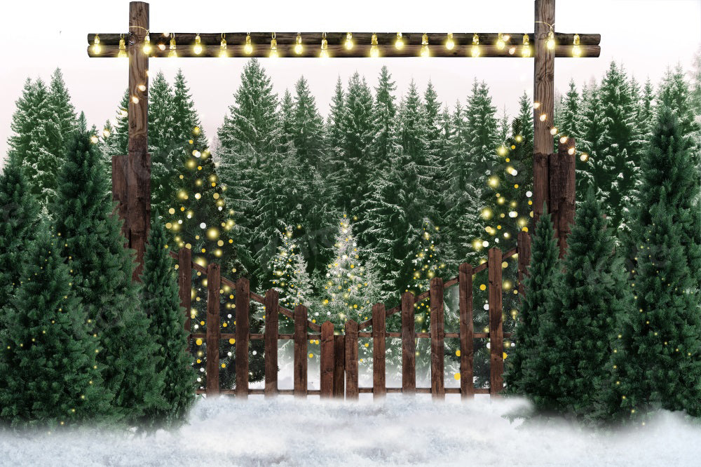 Kate Winter Snow Forest Backdrop for Photography - Kate Backdrop AU