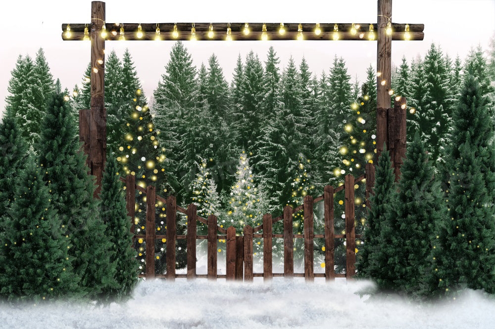 Kate Winter Snow Forest Backdrop for Photography - Kate Backdrop AU