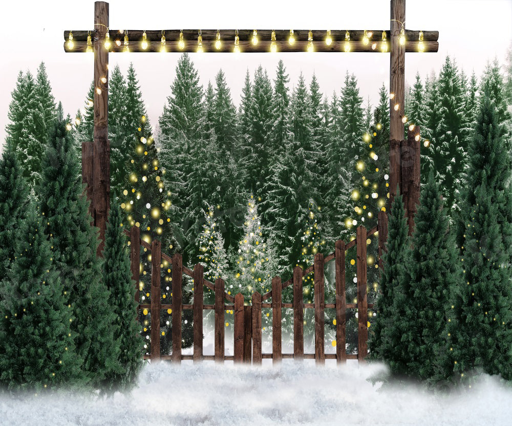 Kate Winter Snow Forest Backdrop for Photography - Kate Backdrop AU