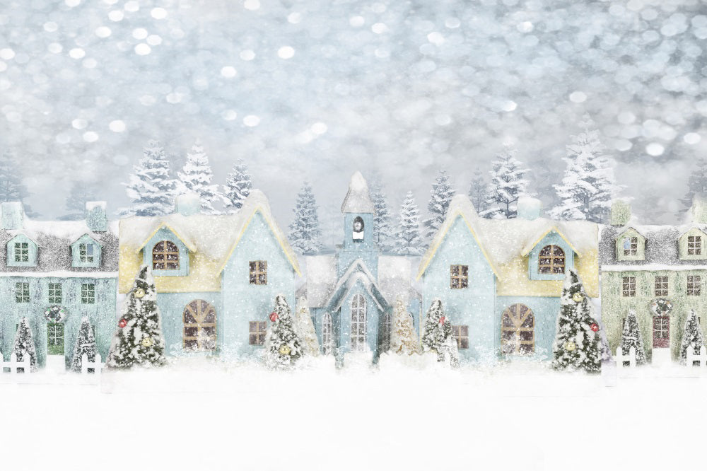 Kate Snow Town Christmas Tree Bokeh Backdrop for Photography - Kate Backdrop AU