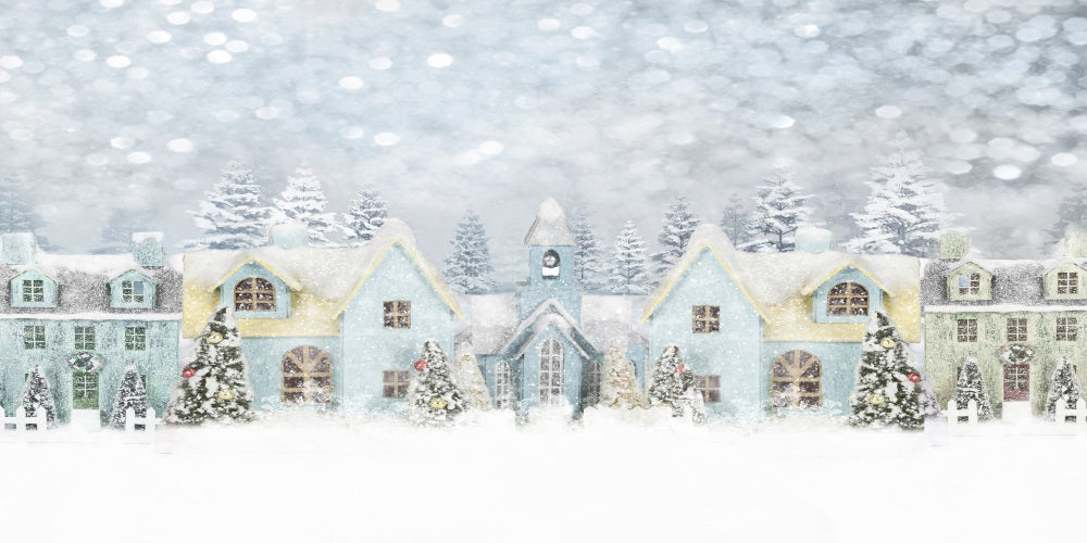 Kate Snow Town Christmas Tree Bokeh Backdrop for Photography - Kate Backdrop AU