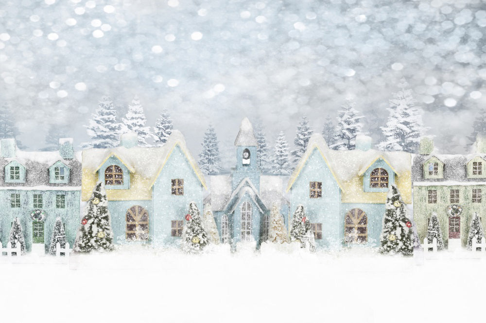 Kate Snow Town Christmas Tree Bokeh Backdrop for Photography - Kate Backdrop AU