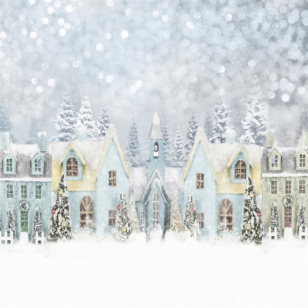 Kate Snow Town Christmas Tree Bokeh Backdrop for Photography - Kate Backdrop AU