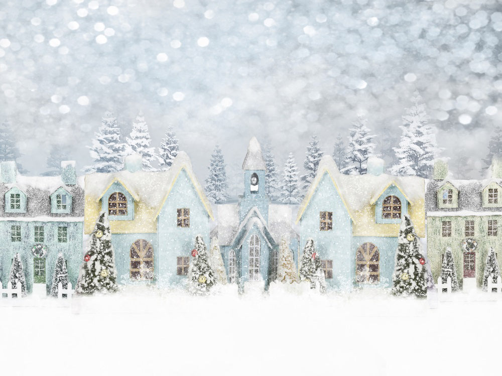 Kate Snow Town Christmas Tree Bokeh Backdrop for Photography - Kate Backdrop AU