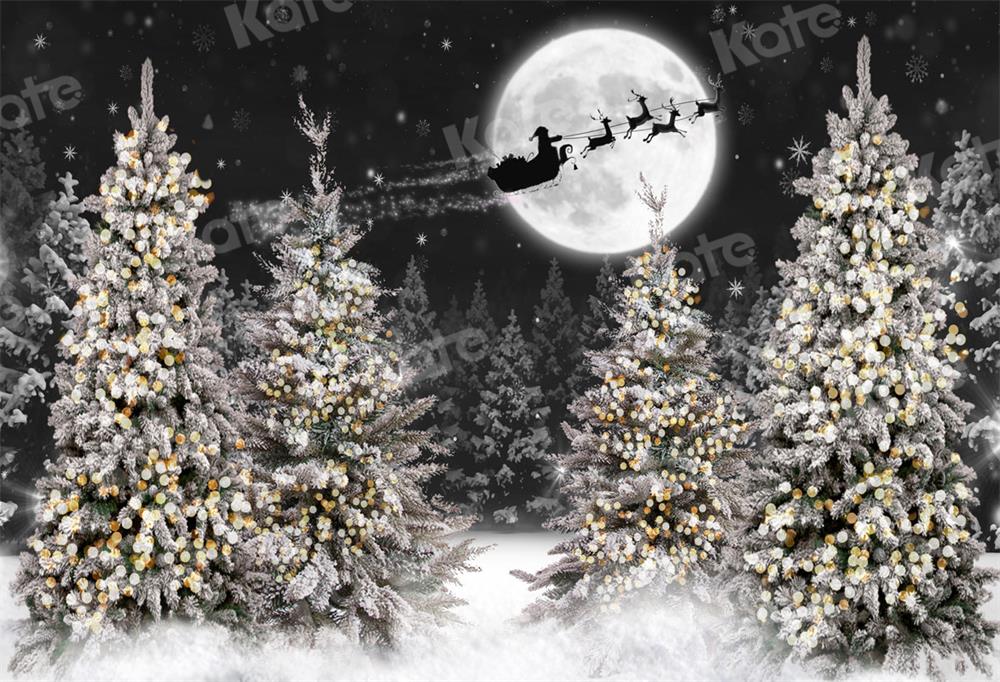 Kate Snow Christmas Backdrop Moon Tree for Photography