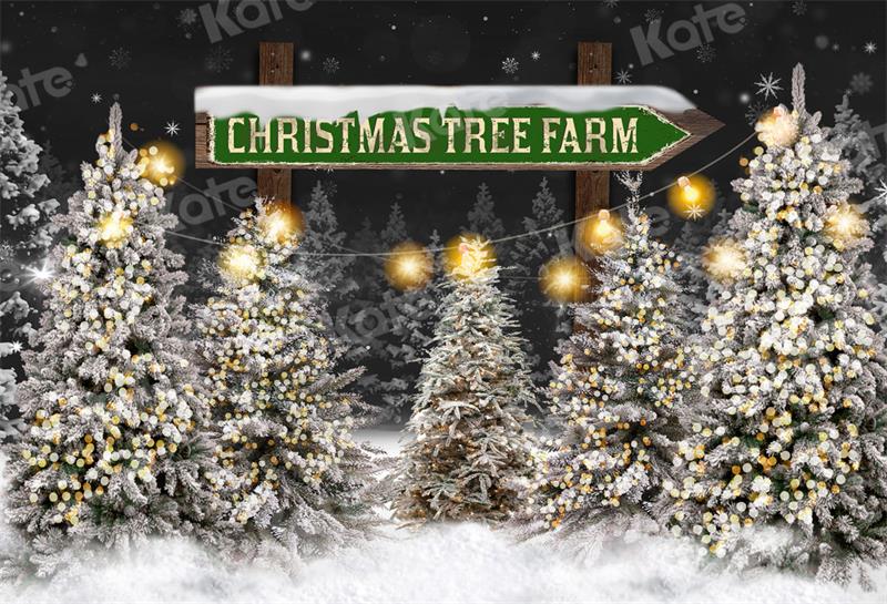 Kate Christmas Tree Farm Backdrop Snow for Photography - Kate Backdrop AU