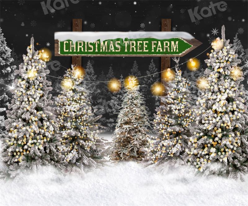 Kate Christmas Tree Farm Backdrop Snow for Photography - Kate Backdrop AU