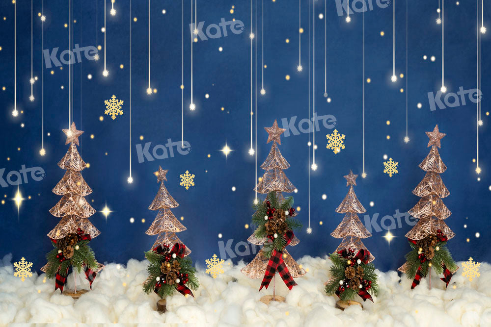 Kate Christmas Night Stars Backdrop Winter Tree Designed by Emetselch - Kate Backdrop AU