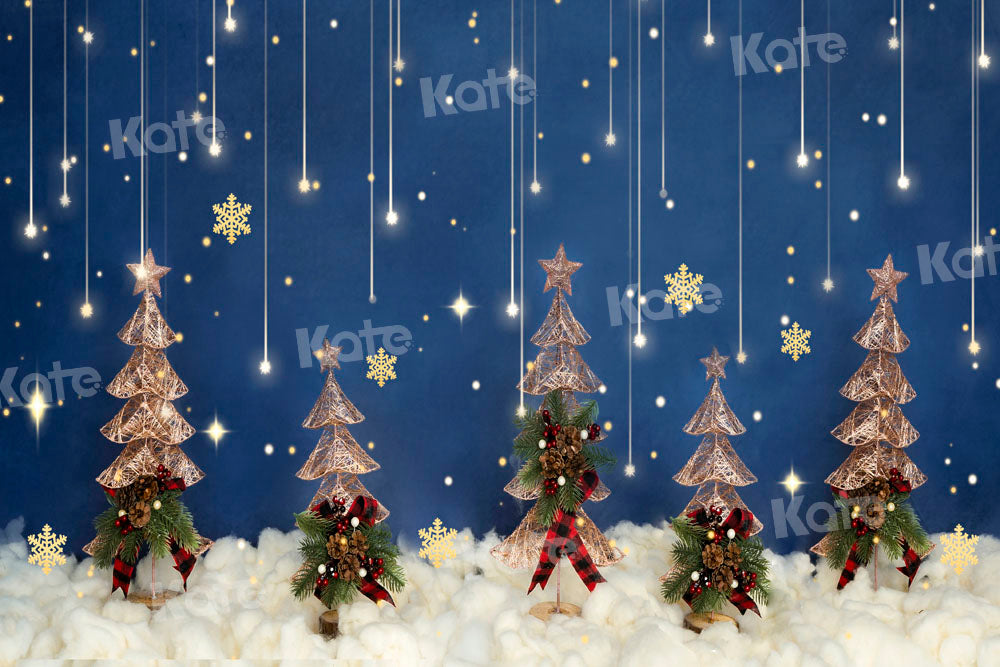 Kate Christmas Night Stars Backdrop Winter Tree Designed by Emetselch - Kate Backdrop AU
