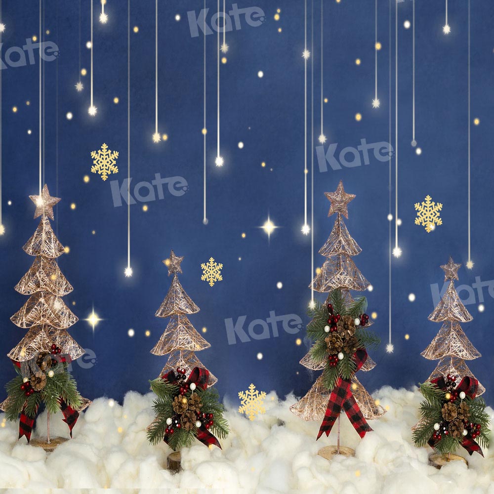 Kate Christmas Night Stars Backdrop Winter Tree Designed by Emetselch - Kate Backdrop AU