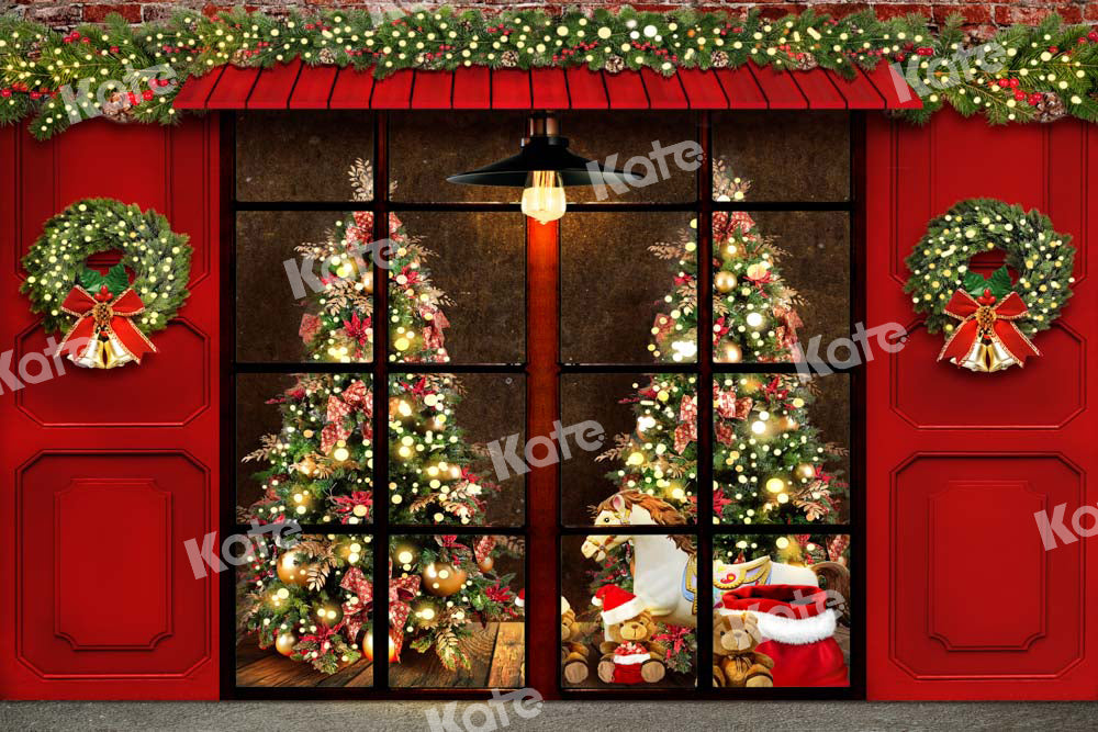Kate Christmas Backdrop Shop Window Trojan Designed by Chain Photography