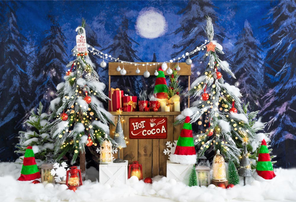 Kate Christmas Backdrop Red Green Striped Elf Hat Designed by Emetselch - Kate Backdrop AU