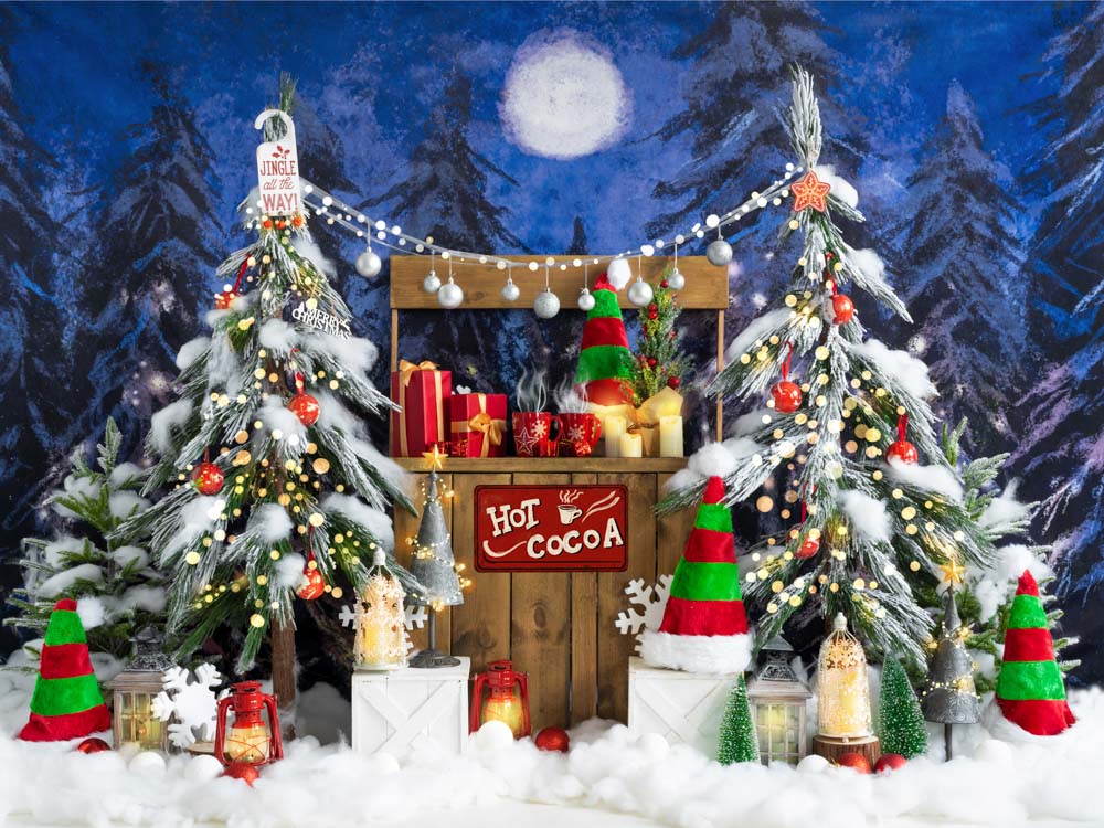 Kate Christmas Backdrop Red Green Striped Elf Hat Designed by Emetselch - Kate Backdrop AU