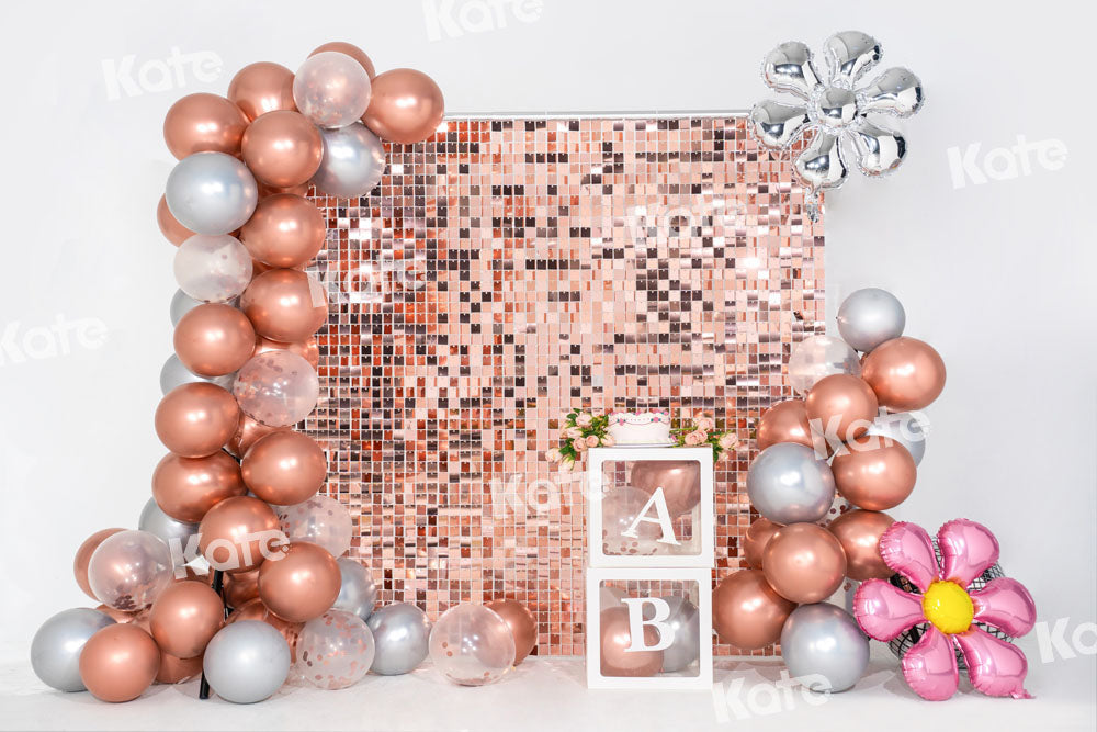 Kate Champagne Balloon Party Backdrop Birthday Designed by Emetselch - Kate Backdrop AU