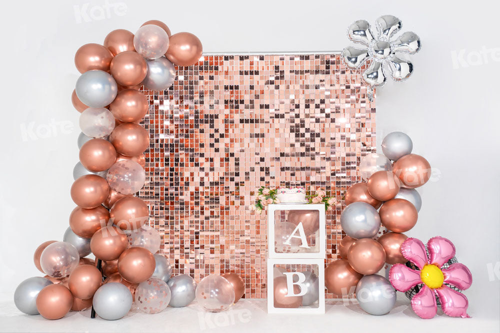 Kate Champagne Balloon Party Backdrop Birthday Designed by Emetselch - Kate Backdrop AU