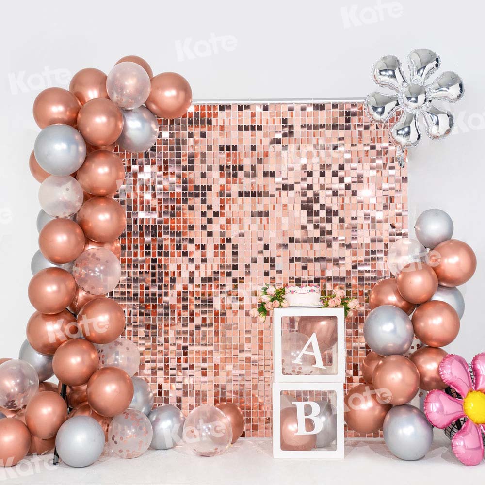 Kate Champagne Balloon Party Backdrop Birthday Designed by Emetselch - Kate Backdrop AU
