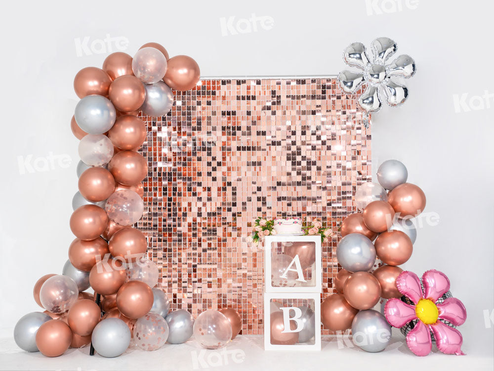 Kate Champagne Balloon Party Backdrop Birthday Designed by Emetselch - Kate Backdrop AU