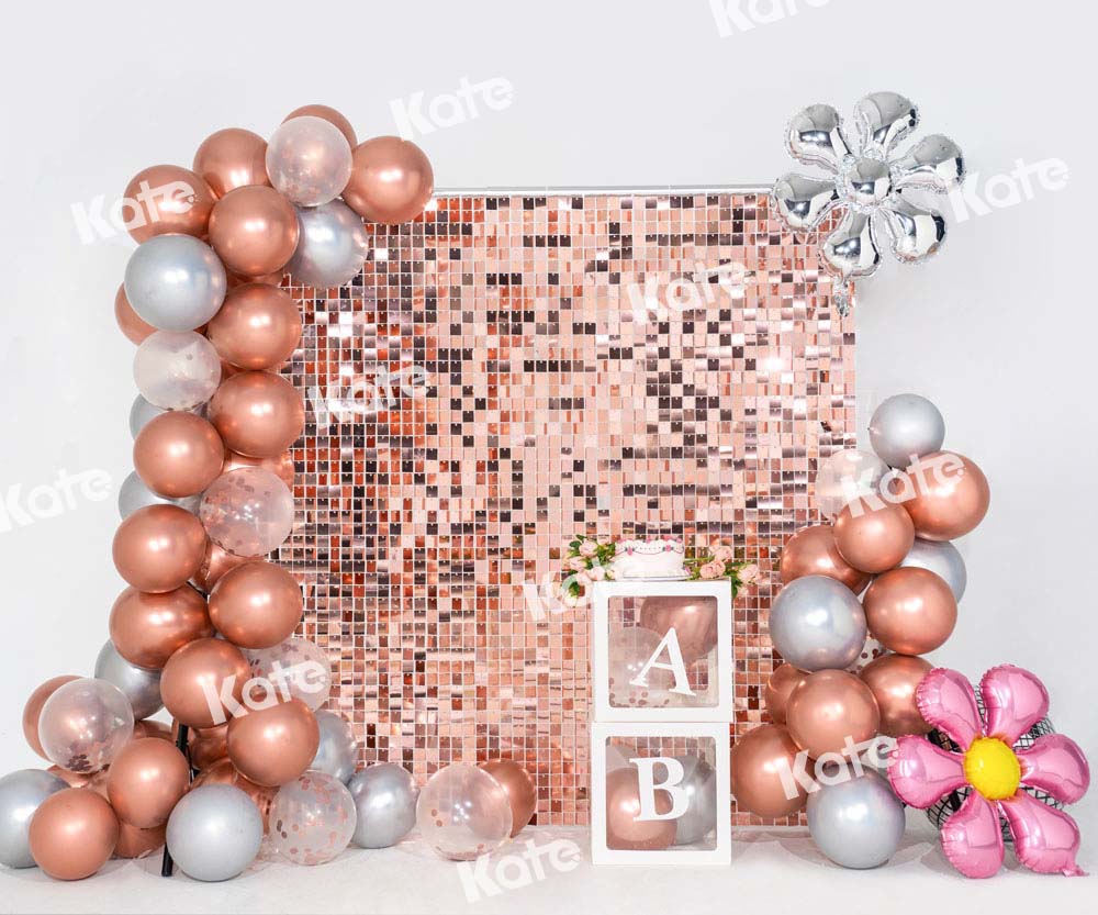 Kate Champagne Balloon Party Backdrop Birthday Designed by Emetselch - Kate Backdrop AU