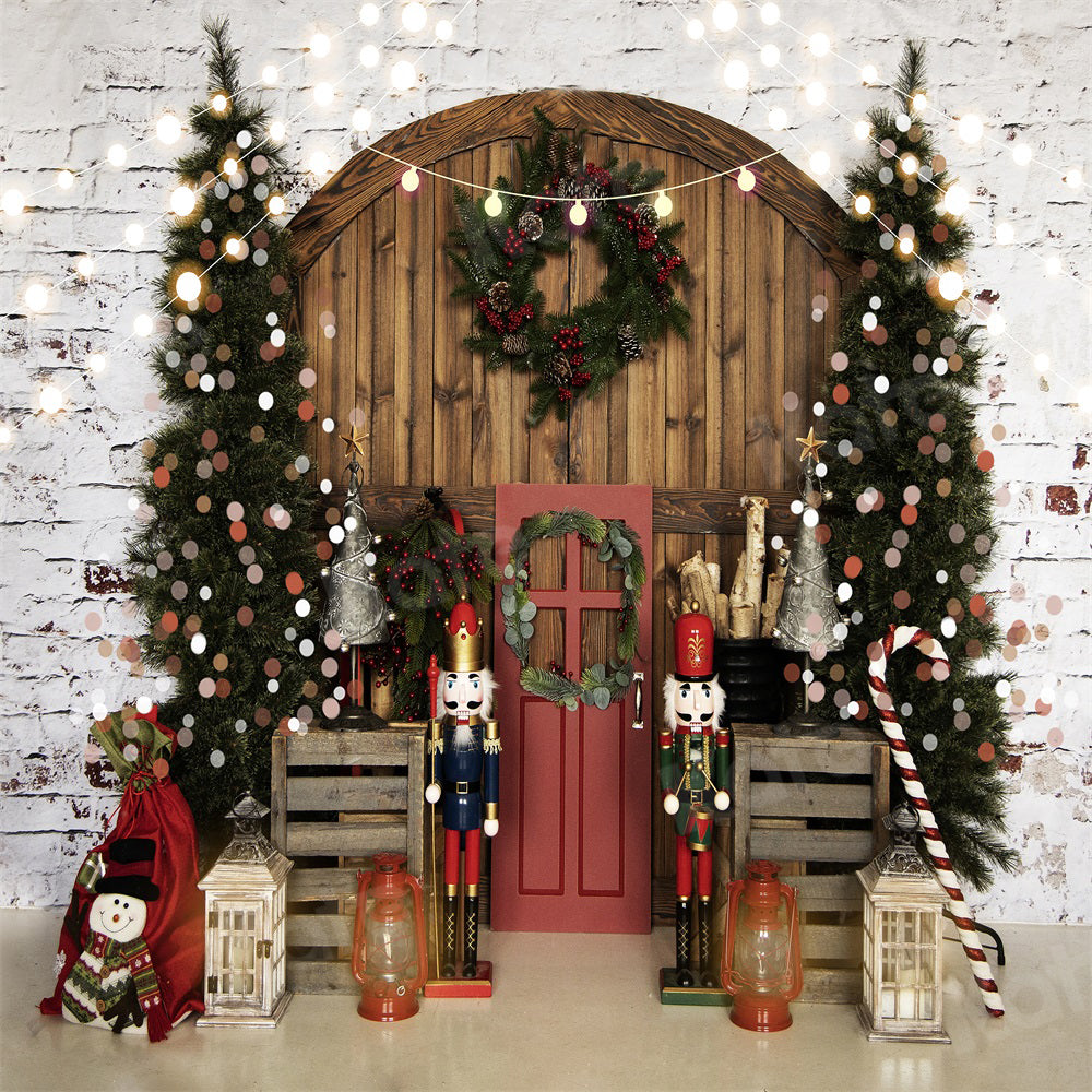 Kate Brick Wall Barn Door Backdrop for Photography