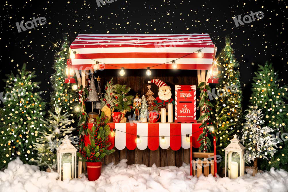 Kate Christmas Tree Backdrop Sales Shelf Bokeh Snow Santa Claus Designed by Emetselch
