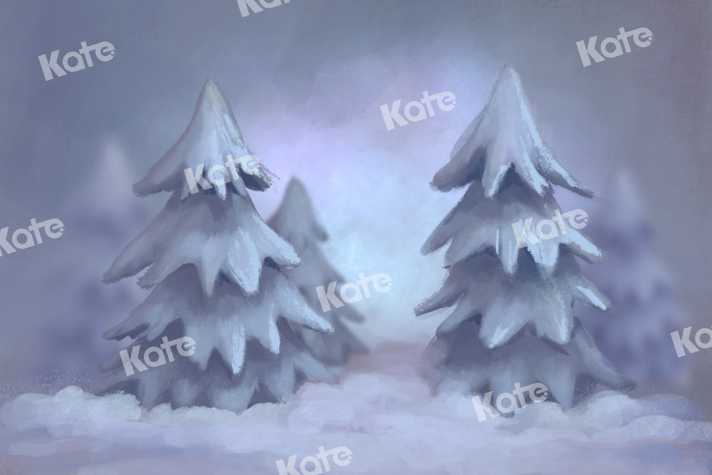 Kate Christmas Tree Backdrop Woods Snow Designed by GQ