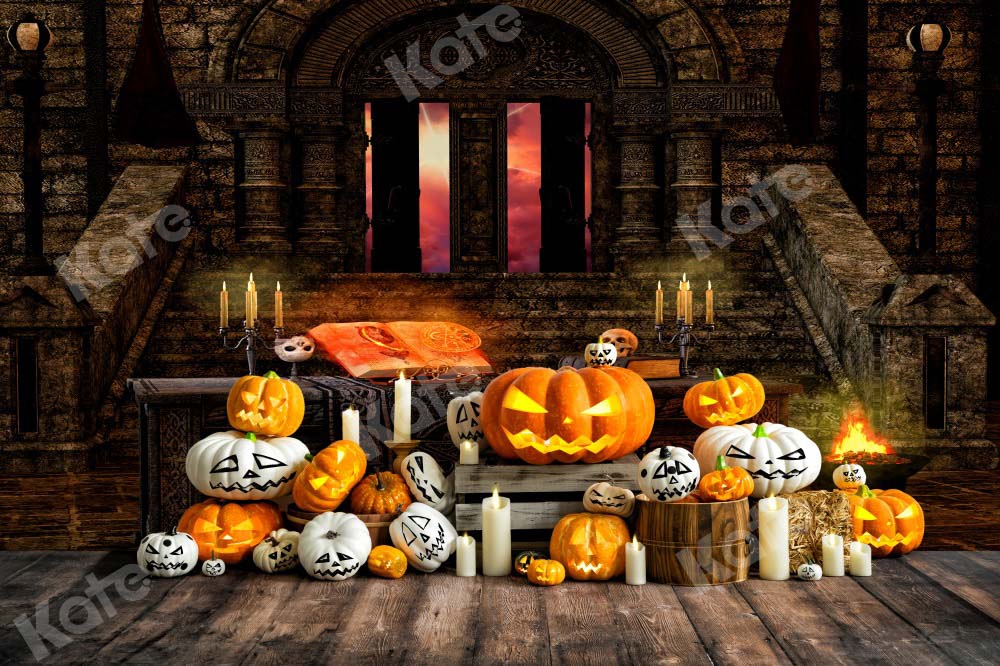 Kate Halloween Pumpkin Candle Backdrop Designed by Emetselch - Kate Backdrop AU