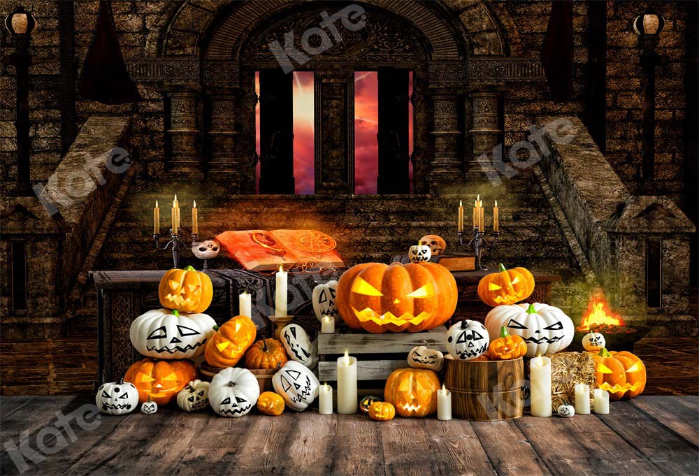Kate Halloween Pumpkin Candle Backdrop Designed by Emetselch