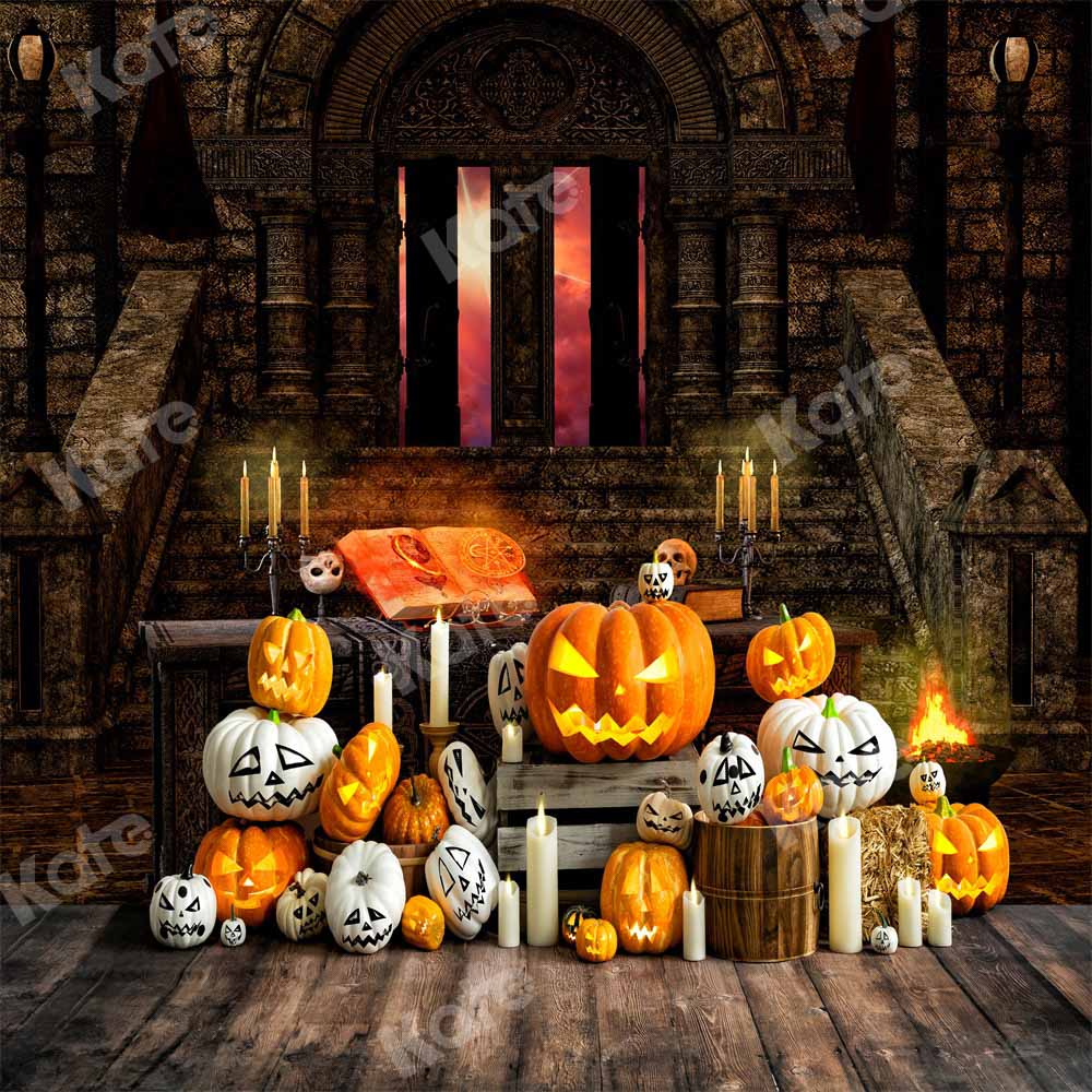 Kate Halloween Pumpkin Candle Backdrop Designed by Emetselch