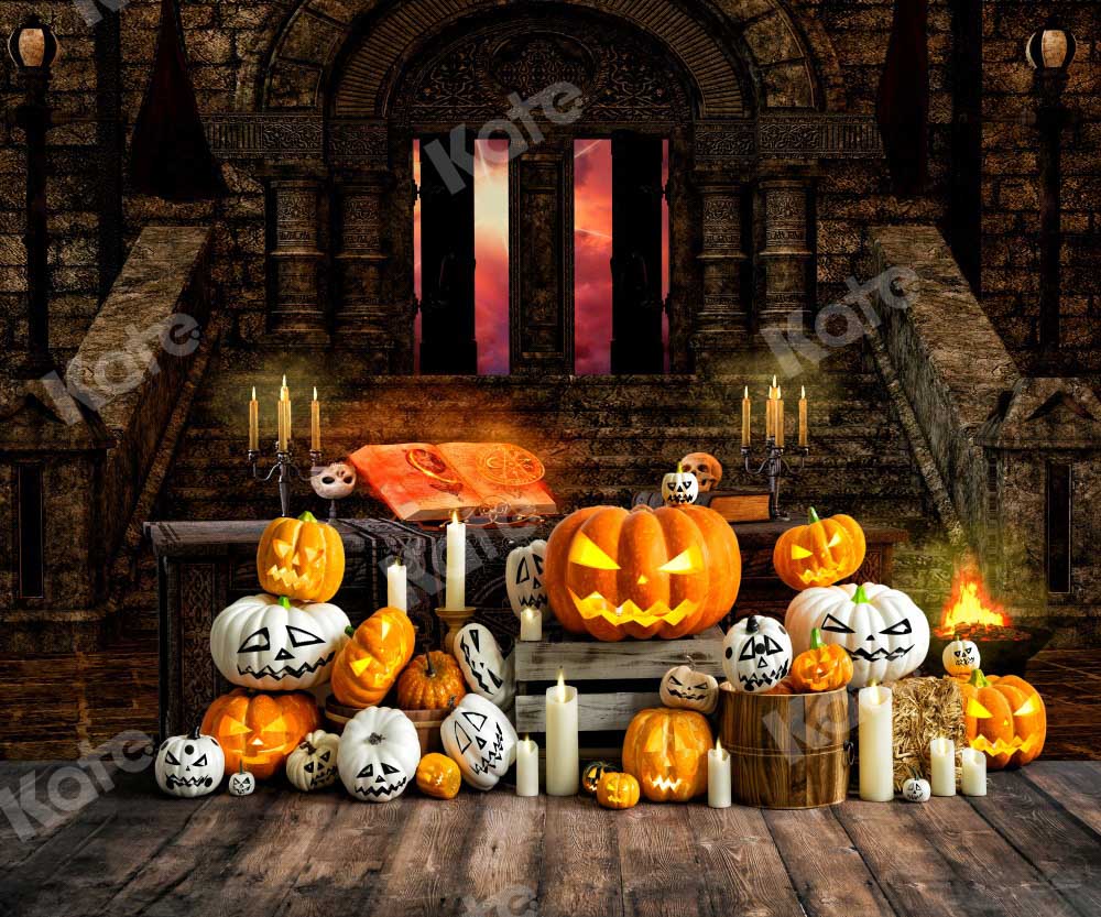 Kate Halloween Pumpkin Candle Backdrop Designed by Emetselch - Kate Backdrop AU