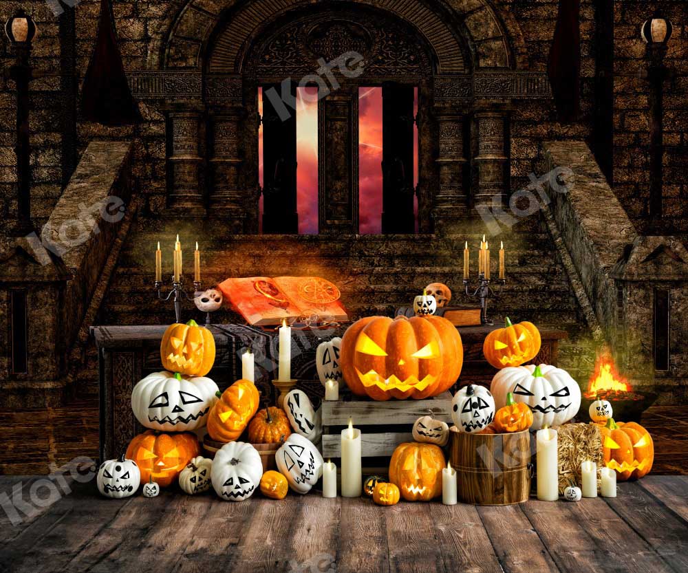 Kate Halloween Pumpkin Candle Backdrop Designed by Emetselch