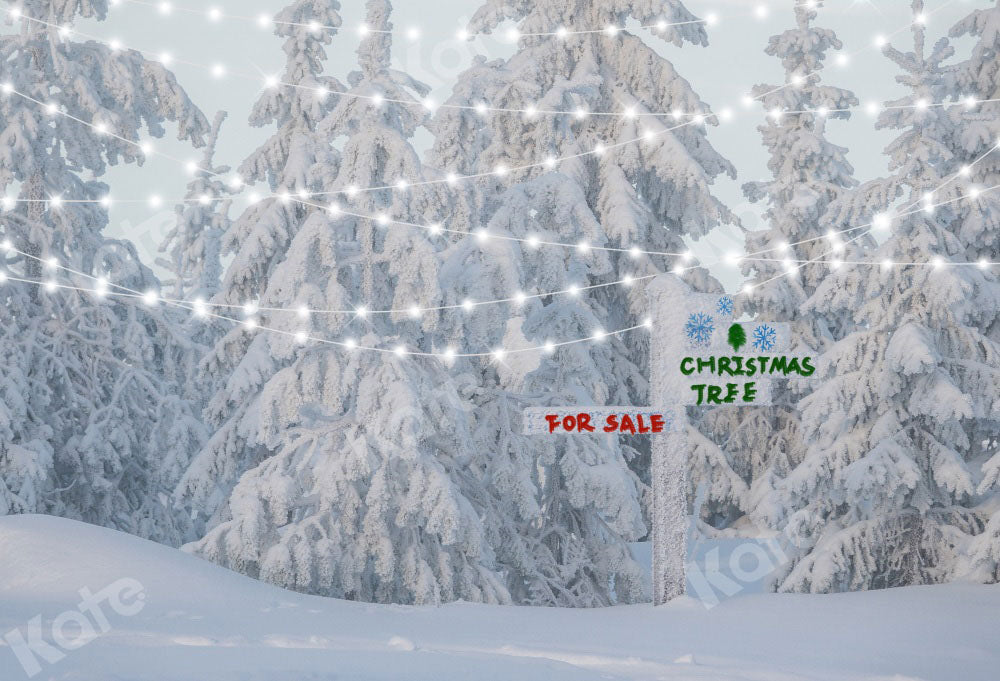 Kate Christmas Tree Backdrop Winter Snow Designed by Chain Photography - Kate Backdrop AU
