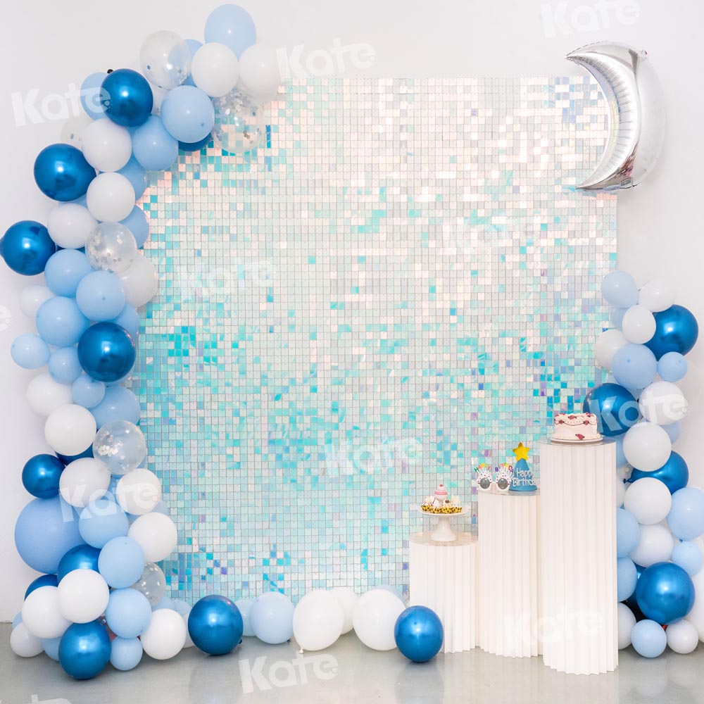 Kate Blue Balloon Birthday Backdrop Cake Smash Party Moon Designed by Emetselch - Kate Backdrop AU
