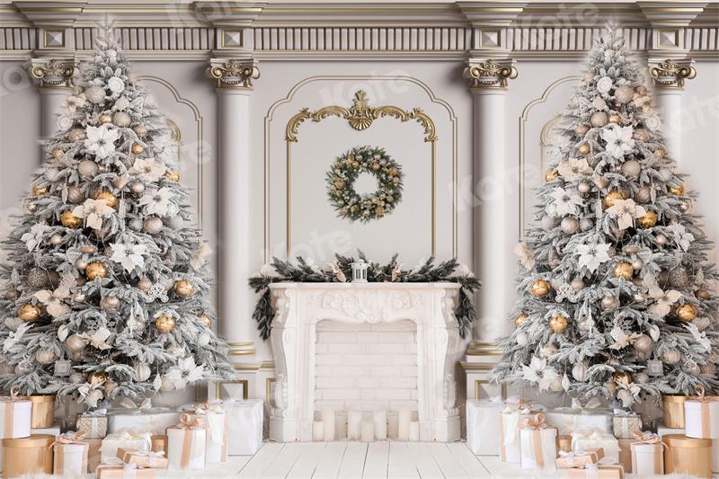 Kate Christmas Tree Backdrop Gift Fireplace for Photography - Kate Backdrop AU