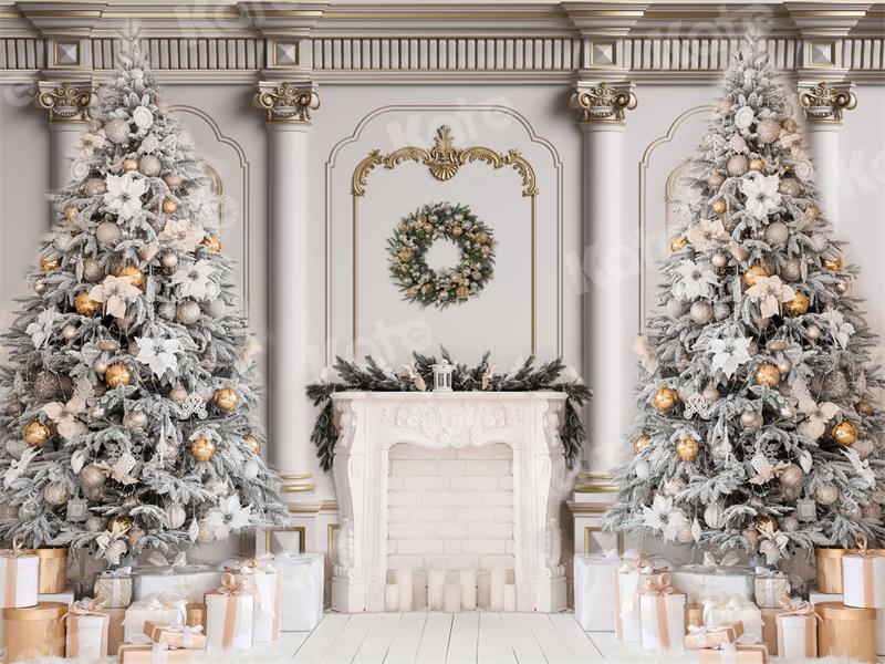 Kate Christmas Tree Backdrop Gift Fireplace for Photography - Kate Backdrop AU