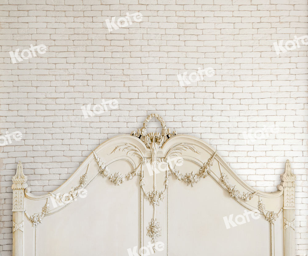 Kate Beige Headboard Backdrop Brick Wall Designed by Chain Photography - Kate Backdrop AU