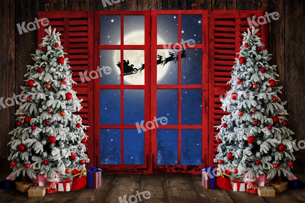 Kate Christmas Tree Backdrop Santa Claus Window Designed by Chain Photography