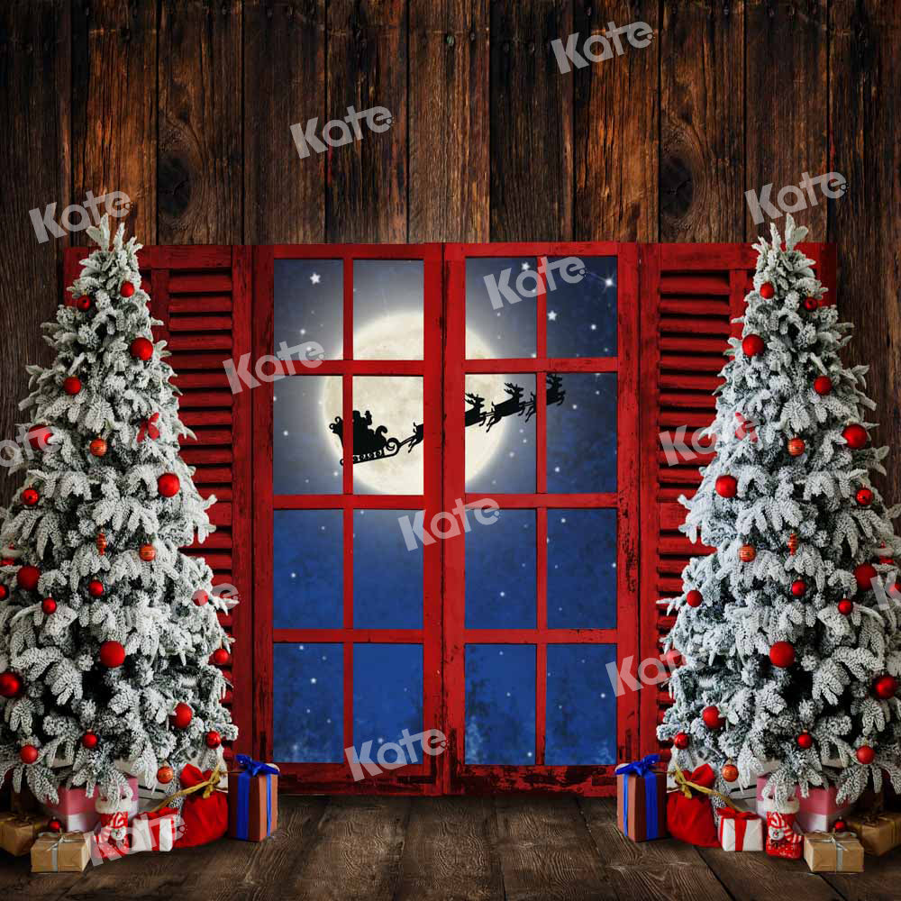 Kate Christmas Tree Backdrop Santa Claus Window Designed by Chain Photography
