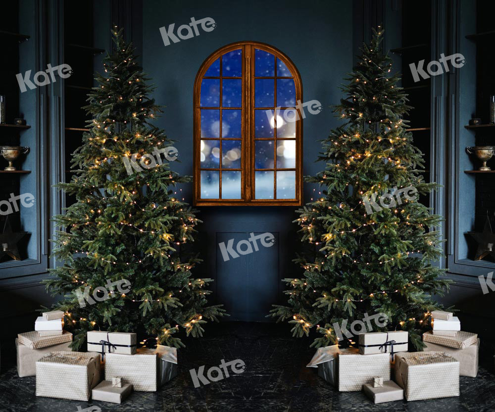 Kate Christmas Present Backdrop Tree Bokeh Window Designed by Chain Photography