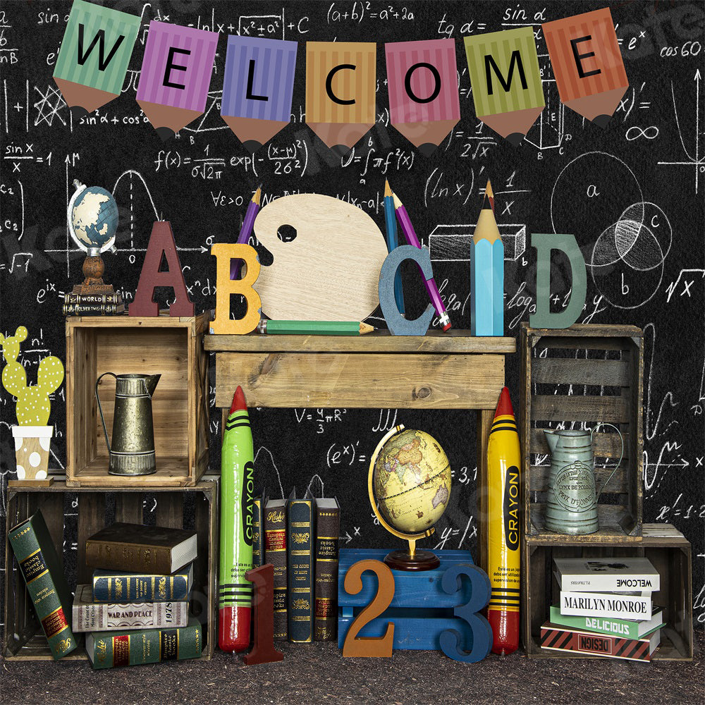 Kate Back to school Backdrop Blackboard for Photography