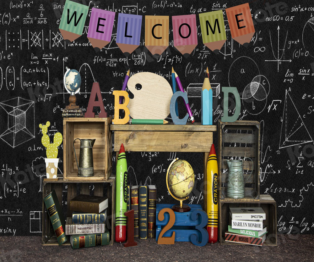 Kate Back to school Backdrop Blackboard for Photography - Kate Backdrop AU