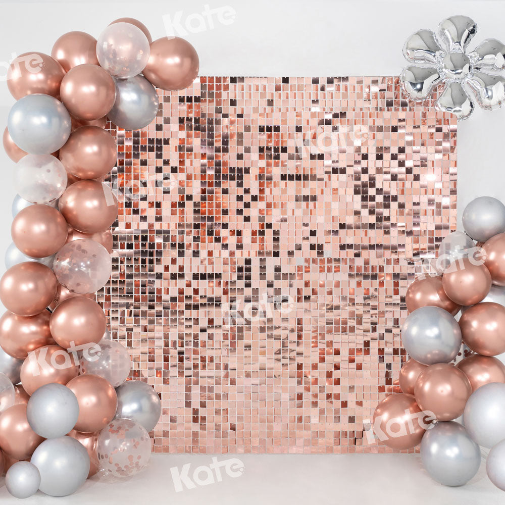 Kate Champagne Backdrop Sequins Balloons Cake Smash Designed by Emetselch