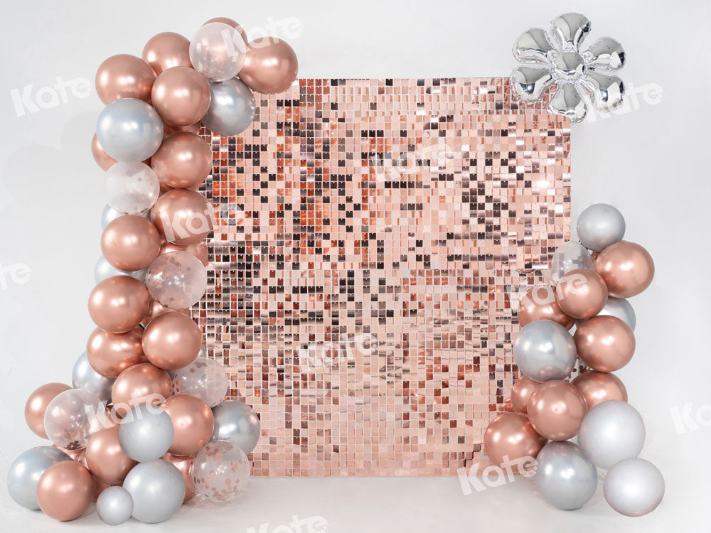 Kate Champagne Backdrop Sequins Balloons Cake Smash Designed by Emetselch - Kate Backdrop AU