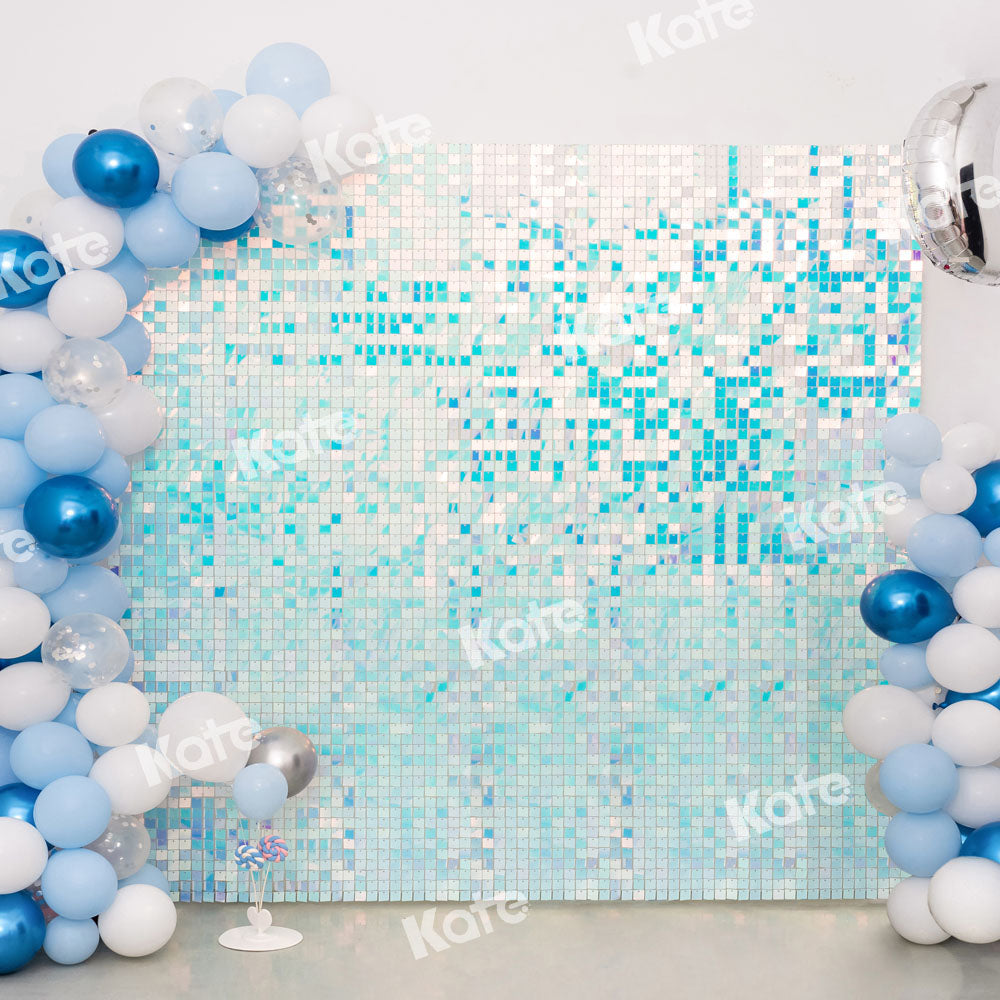 Kate Blue Sequin Wall Backdrop Party Cake Smash Designed by Emetselch(print, non-sequin props)