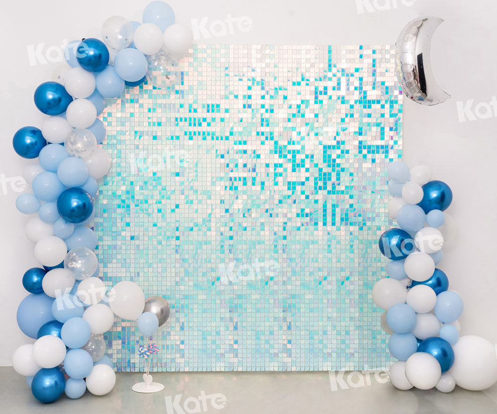 Kate Blue Sequin Wall Backdrop Party Cake Smash Designed by Emetselch(print, non-sequin props)