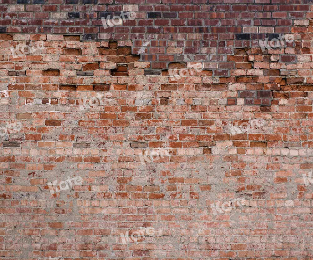 Kate Red Retro Brick Wall Backdrop Designed by Kate Image